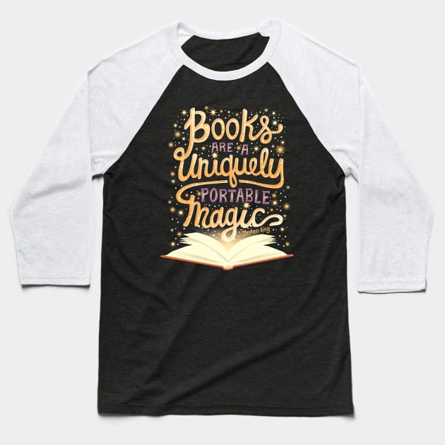 Books are magic Baseball T-Shirt by risarodil